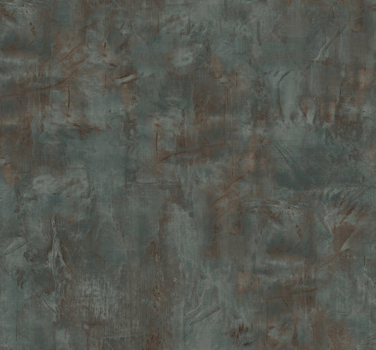 LW51706 Seabrook Designs Living with Art Wallpaper Rustic Stucco Faux Rust and Forest Green