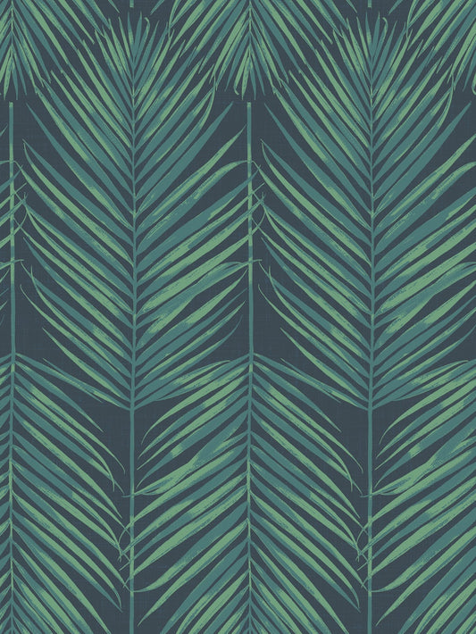 MB30004 Seabrook Designs Beach House Wallpaper Paradise Palm Tropic Midnight