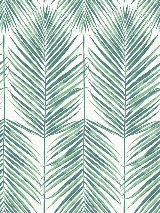 MB30014 Seabrook Designs Beach House Wallpaper Paradise Palm Tropic Green