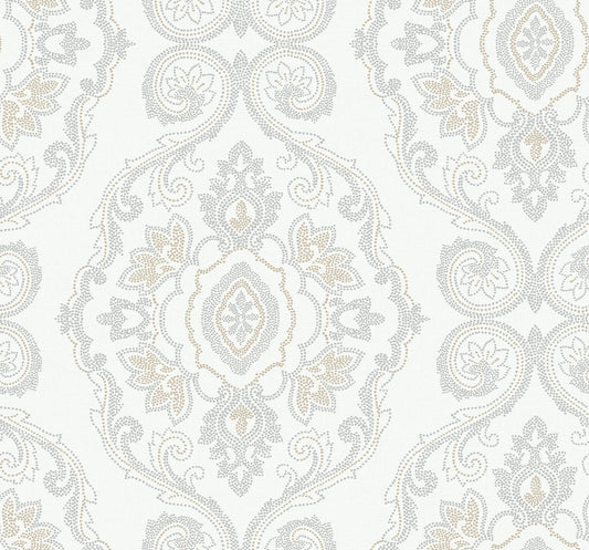 MB30305 Seabrook Designs Beach House Wallpaper Nautical Damask Sand Dunes