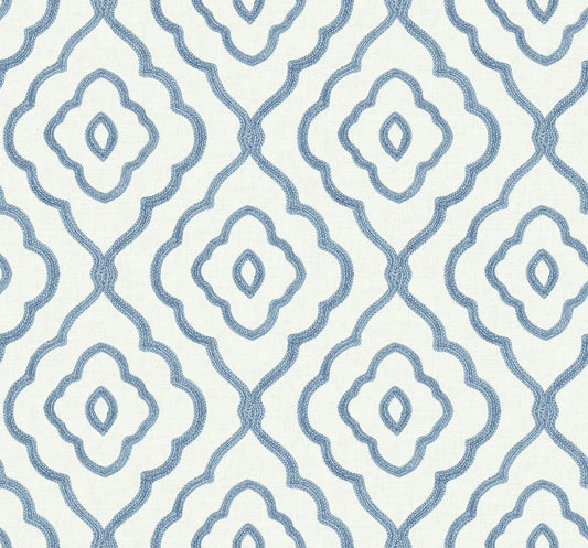 MB30902 Seabrook Designs Beach House Wallpaper Seaside Ogee Blue Oasis