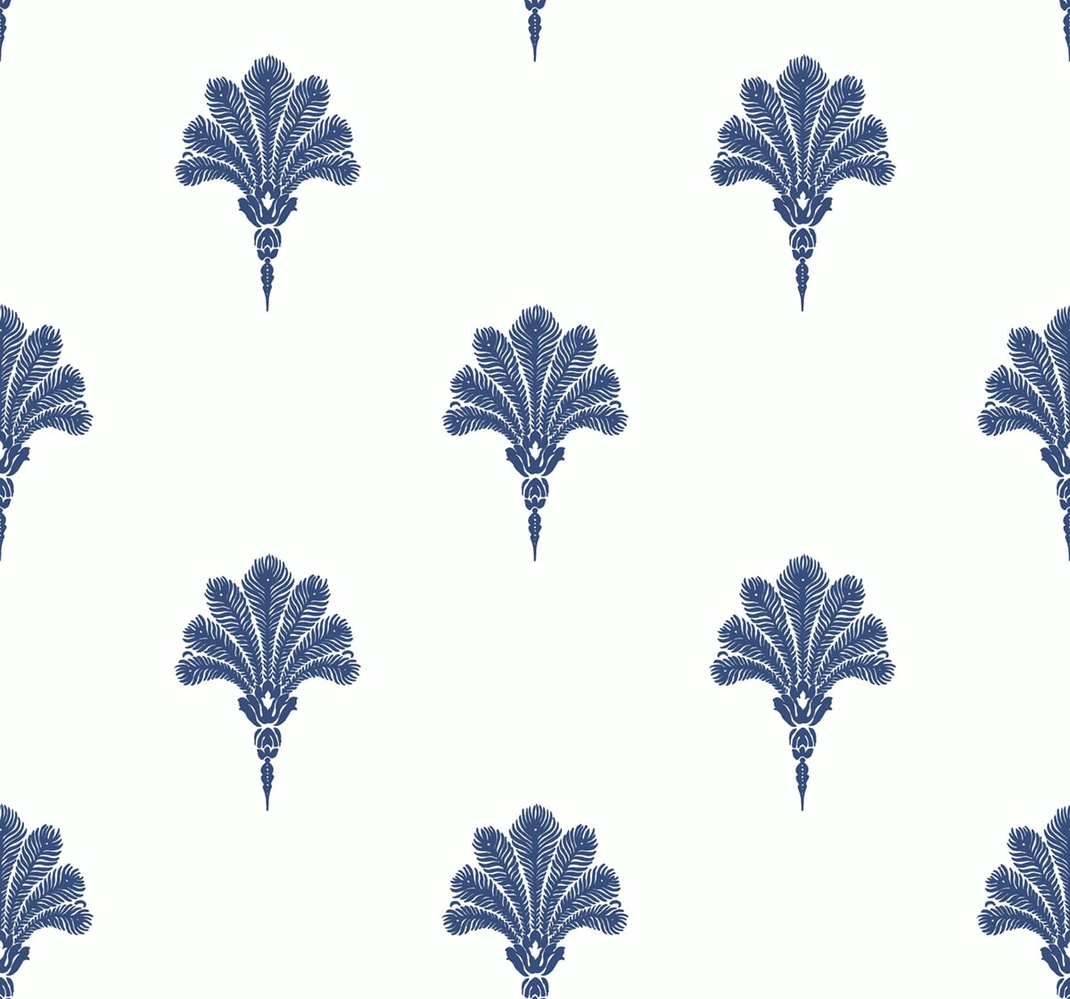 MB31602 Seabrook Designs Beach House Wallpaper Summer Fan Coastal Blue