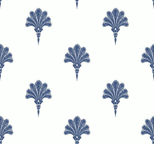 MB31602 Seabrook Designs Beach House Wallpaper Summer Fan Coastal Blue