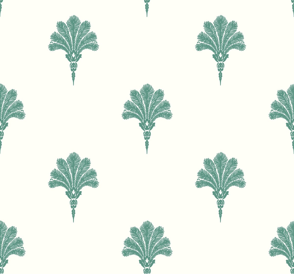 MB31606 Seabrook Designs Beach House Wallpaper Summer Fan Tropic Green
