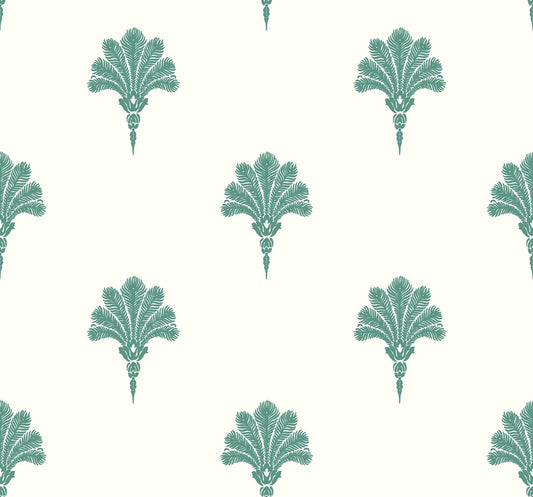 MB31606 Seabrook Designs Beach House Wallpaper Summer Fan Tropic Green