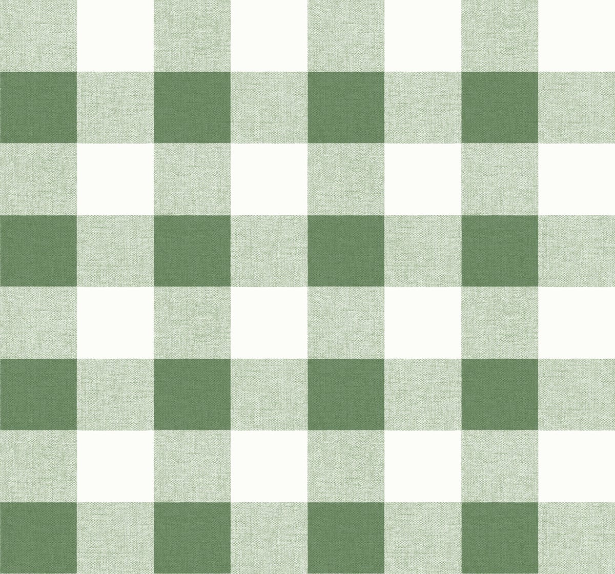 MB31904 Seabrook Designs Beach House Wallpaper Picnic Plaid Greenery