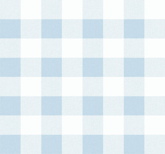 MB31912 Seabrook Designs Beach House Wallpaper Picnic Plaid Blue Oasis