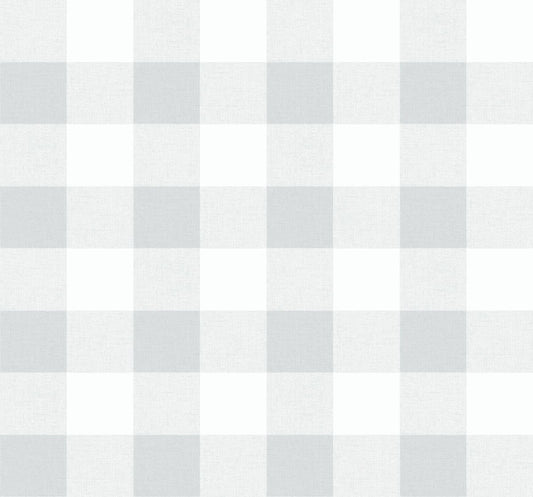MB31917 Seabrook Designs Beach House Wallpaper Picnic Plaid Daydream Gray