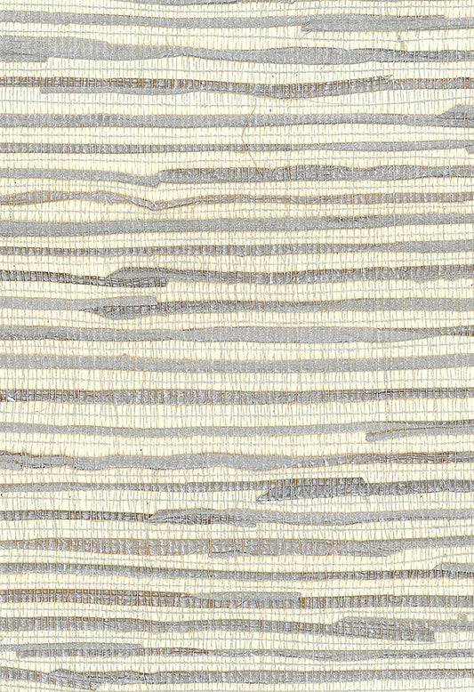 NA204 Seabrook Designs Natural Resource Wallpaper Java Grass Metallic Silver, Off White