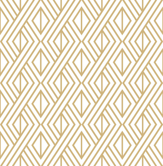 NW30105 NextWall NextWall Peel & Stick Wallpaper Gold Diamond Geometric Metallic Gold