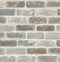 NW30500 NextWall NextWall Peel & Stick Wallpaper Washed Brick Soft Gray & Rust