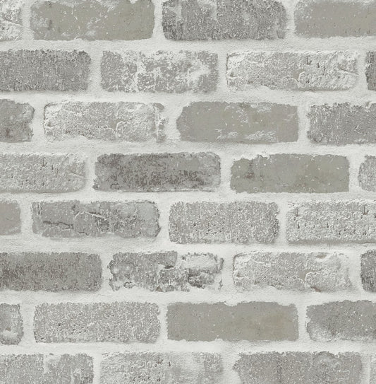 NW30508 NextWall NextWall Peel & Stick Wallpaper Washed Brick Pumice Stone