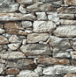 NW30900 NextWall NextWall Peel & Stick Wallpaper Stone Wall Brown & Gray