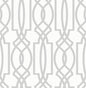 NW31508 NextWall NextWall Peel & Stick Wallpaper Soft Gray Deco Lattice Soft Gray & White
