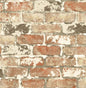 NW32301 NextWall NextWall Peel & Stick Wallpaper Weathered Red Brick Red Brick & Charcoal