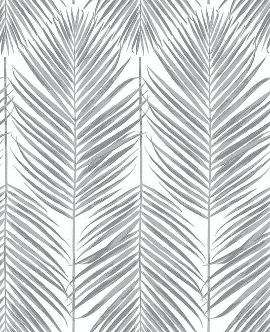 NW33008 NextWall NextWall Peel & Stick Wallpaper Paradise Palm Daydream Gray