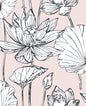 NW33101 NextWall NextWall Peel & Stick Wallpaper Lotus Floral Blush & Ebony