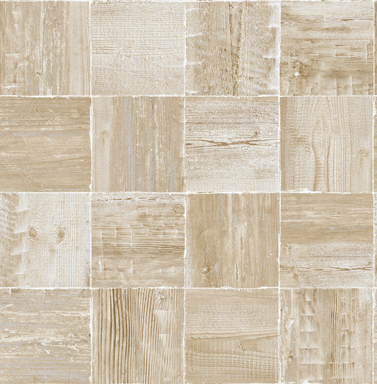 NW33408 NextWall NextWall Peel & Stick Wallpaper Wood Block Wheat
