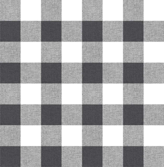 NW34500 NextWall NextWall Peel & Stick Wallpaper Picnic Plaid Charcoal