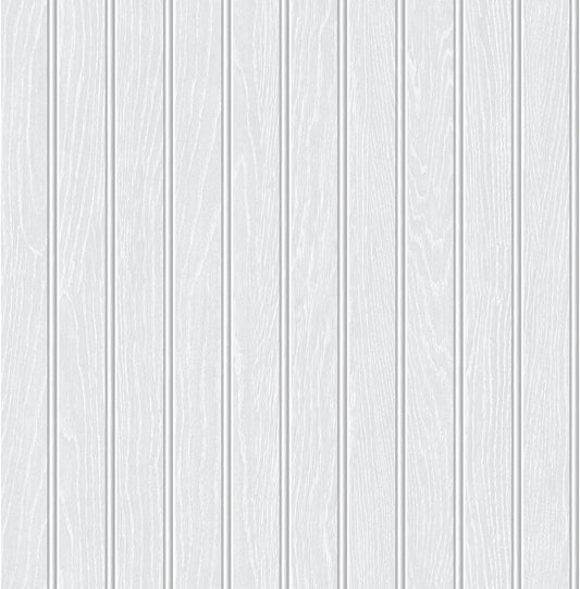 NW35800 NextWall NextWall Peel & Stick Wallpaper Beadboard Off-White & Pearl Gray