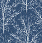 NW36102 NextWall NextWall Peel & Stick Wallpaper Tree Branches Coastal Blue