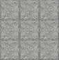 NW36200 NextWall NextWall Peel & Stick Wallpaper Faux Embossed Tile Metallic Silver & Charcoal