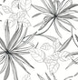 NW36300 NextWall NextWall Peel & Stick Wallpaper Spider Plants Grayscale