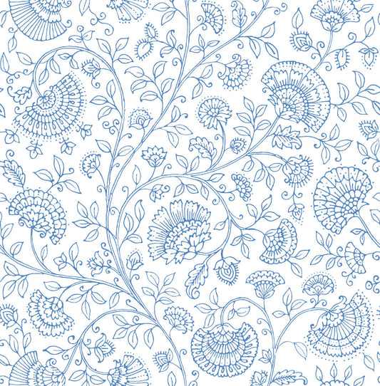 NW36802 NextWall NextWall Peel & Stick Wallpaper Paisley Trail Blue Bell