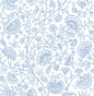NW36802 NextWall NextWall Peel & Stick Wallpaper Paisley Trail Blue Bell