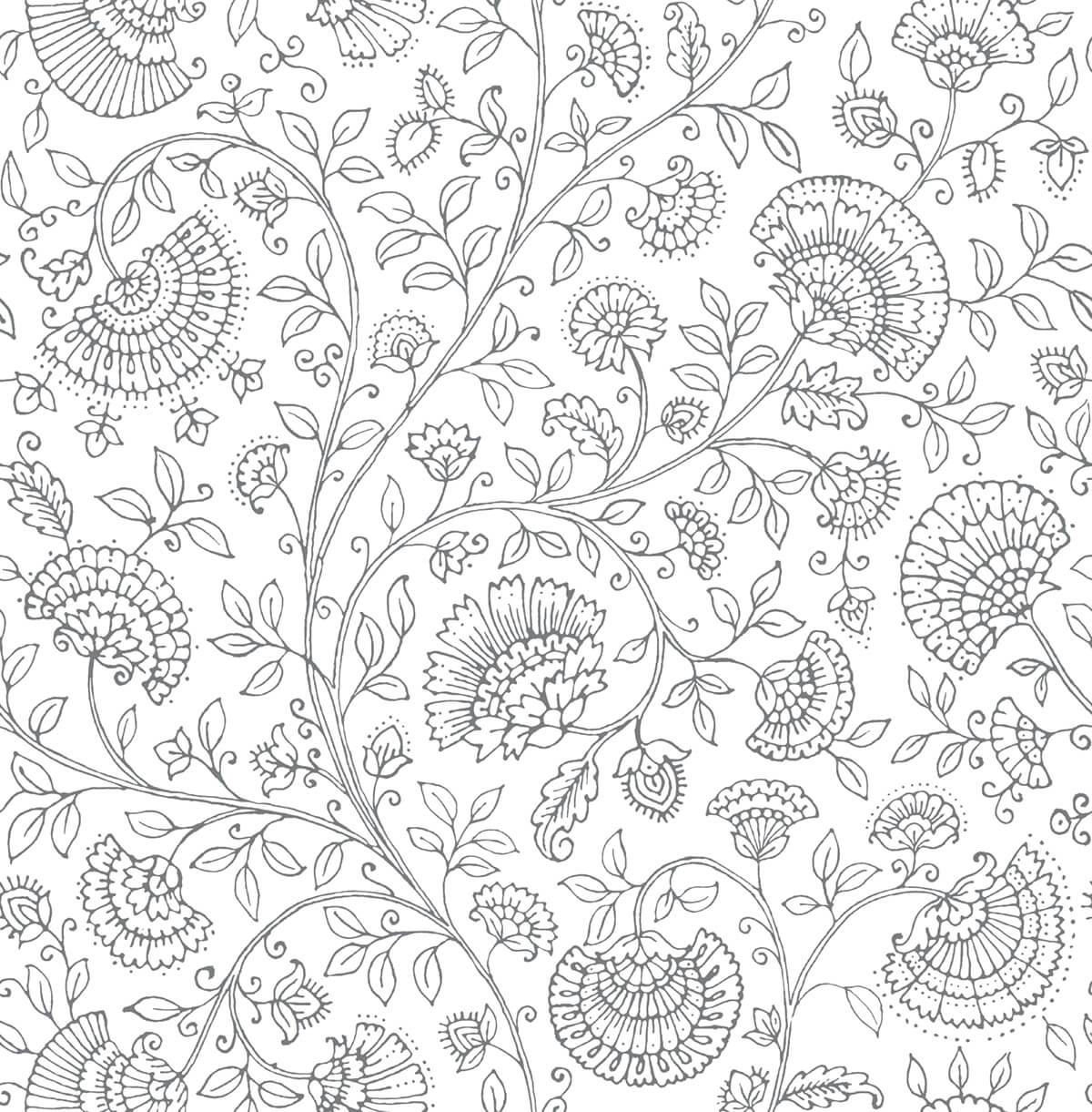 NW36808 NextWall NextWall Peel & Stick Wallpaper Paisley Trail Slate Gray