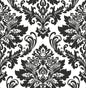 NW37400 NextWall NextWall Peel & Stick Wallpaper Damask Black & White