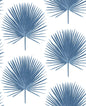 NW37502 NextWall NextWall Peel & Stick Wallpaper Palmetto Palm Coastal Blue