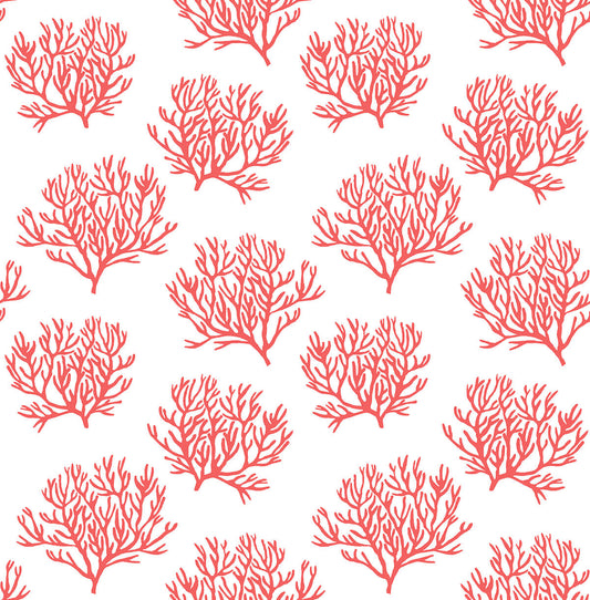 NW38001 NextWall NextWall Peel & Stick Wallpaper Coastal Coral Reef Vermillion