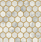 NW38605 NextWall NextWall Peel & Stick Wallpaper Inlay Hexagon Alaska Grey & Metallic Gold