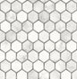 NW38615 NextWall NextWall Peel & Stick Wallpaper Inlay Hexagon Carrara & Metallic Silver