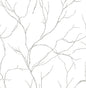 NW39008 NextWall NextWall Peel & Stick Wallpaper Delicate Branches Metallic Silver