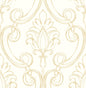 NW39405 NextWall NextWall Peel & Stick Wallpaper Sketched Damask Metallic Gold