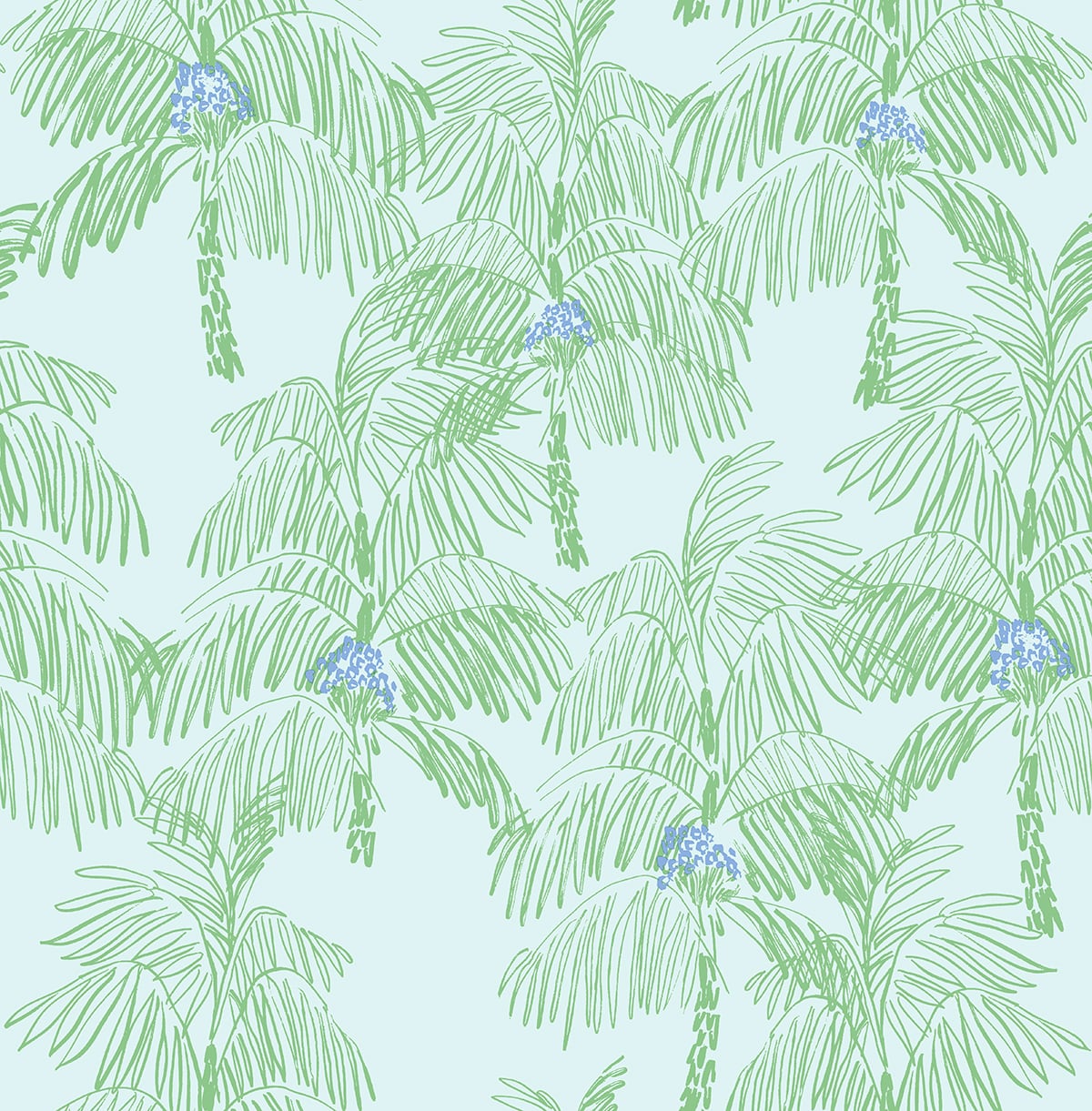 NW40002 NextWall NextWall Peel & Stick Wallpaper Palm Beach Baby Blue & Seafoam