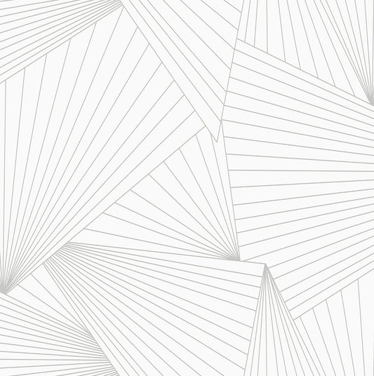 NW41318 NextWall NextWall Peel & Stick Wallpaper Ray Geo White & Harbor Gray