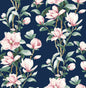 NW41402 NextWall NextWall Peel & Stick Wallpaper Magnolia Trail Navy & Blush