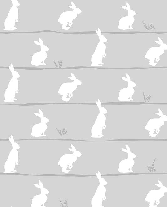 NW41708 NextWall NextWall Peel & Stick Wallpaper Bunny Trail Daydream Grey