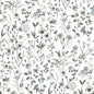 NW41900 NextWall NextWall Peel & Stick Wallpaper Wildflowers Charcoal & Bluestone