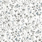 NW41900 NextWall NextWall Peel & Stick Wallpaper Wildflowers Charcoal & Bluestone