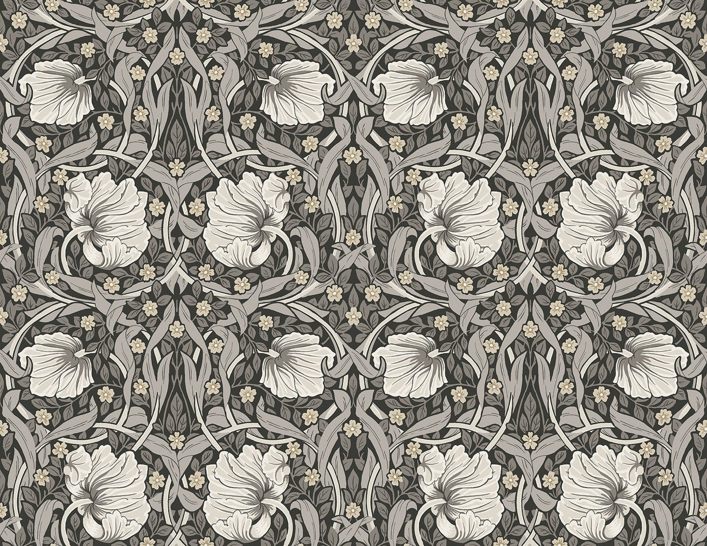NW42400 NextWall NextWall Peel & Stick Wallpaper Pimpernel Floral Charcoal & Pearl Grey