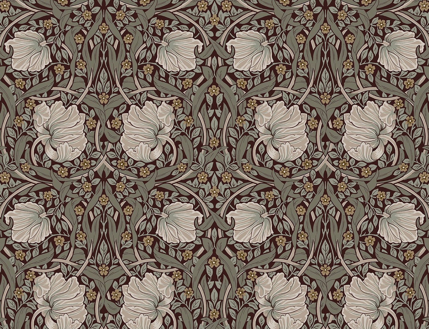 NW42401 NextWall NextWall Peel & Stick Wallpaper Pimpernel Floral Auburn & Eucalyptus