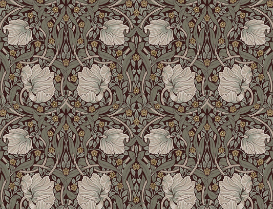 NW42401 NextWall NextWall Peel & Stick Wallpaper Pimpernel Floral Auburn & Eucalyptus