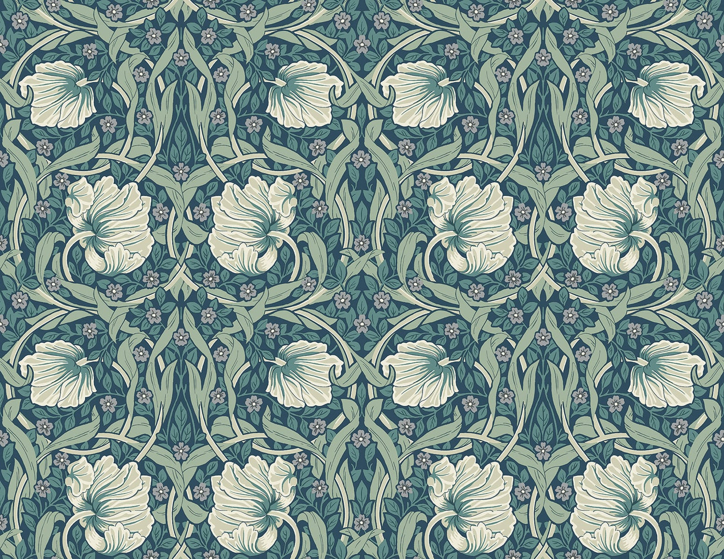 NW42404 NextWall NextWall Peel & Stick Wallpaper Pimpernel Floral Teal & Sandstone