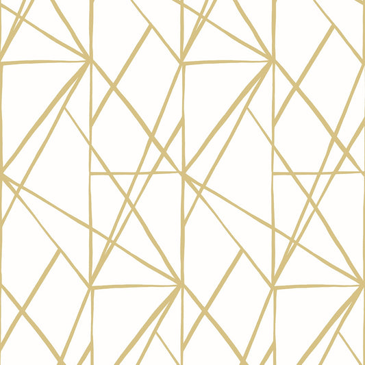 NW42503 NextWall NextWall Peel & Stick Wallpaper Quartz Geo Metallic Gold