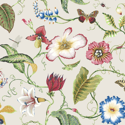 NW43001 NextWall NextWall Peel & Stick Wallpaper Summer Garden Floral Raspberry & Chartreuse