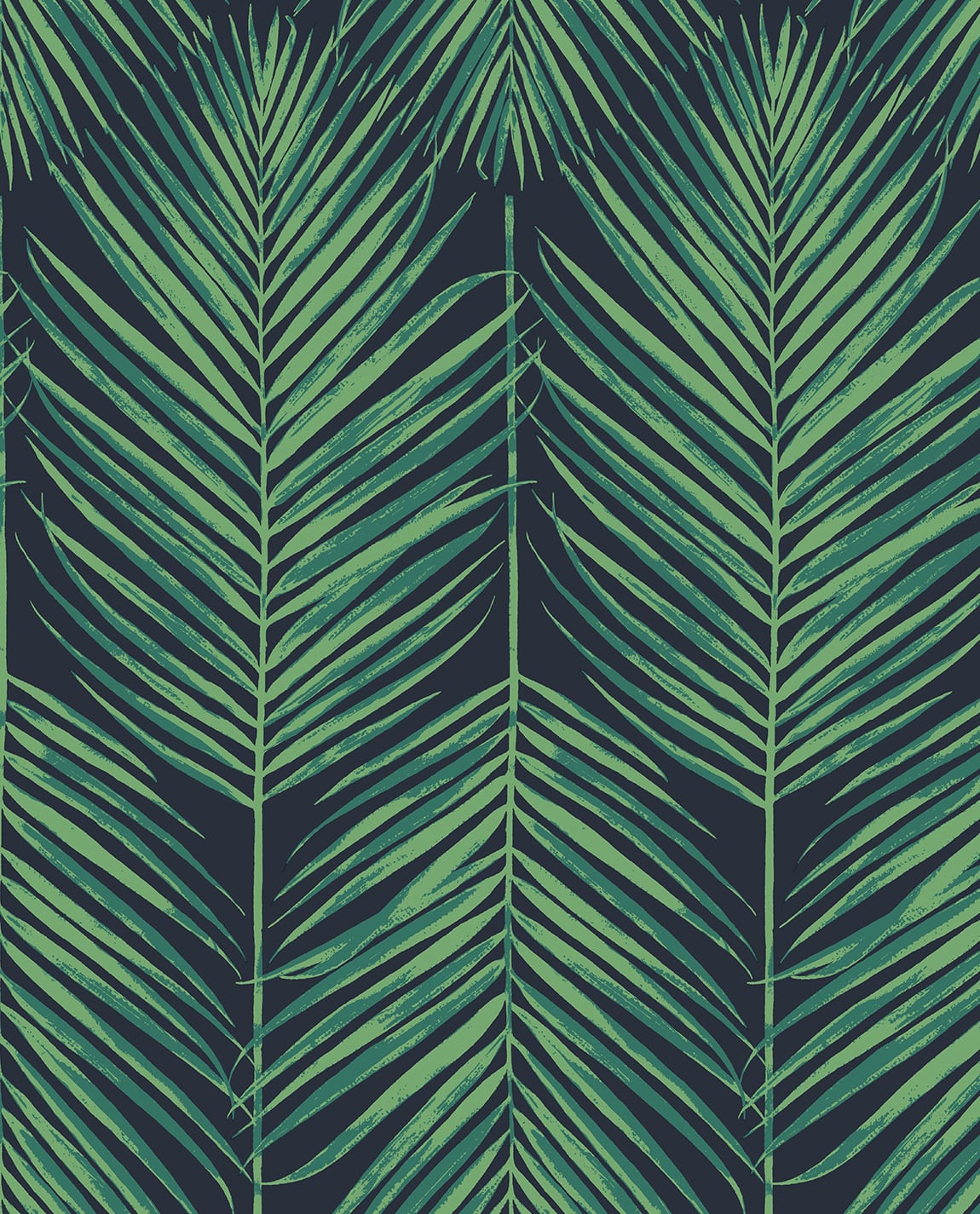 NW43204 NextWall NextWall Peel & Stick Wallpaper Tropic Palm Midnight Blue & Sea Green